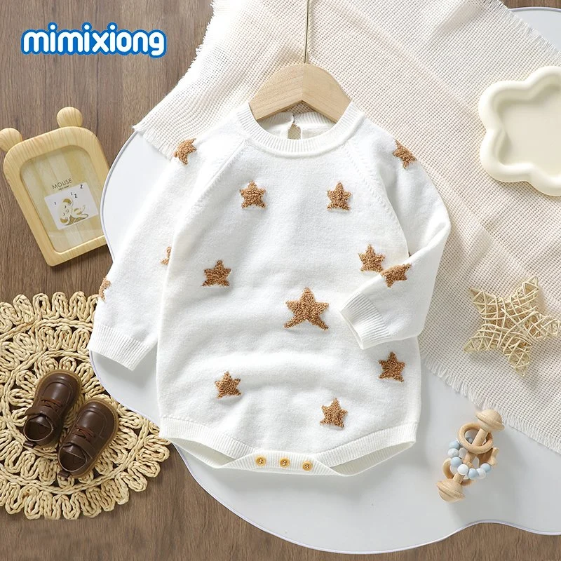 Neu Ankunfts Mimixiong Strickmode Neugeborene Baby Rompers Jumpsuits Babies Kleidung Pullover Tragen Bekleidung