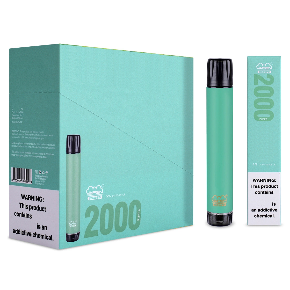 Vapen Macro OEM بالجملة_Cig Portable vaporizer 2000 أطواق قابلة للاستخدام E طقم البداية من طقم السجائر الإضافي E-Cigarette 2000 Putff Bar