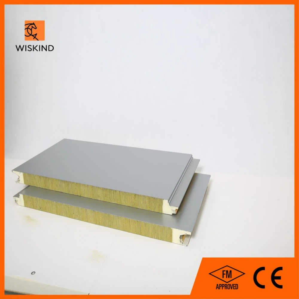 Decorativos ISO de paneles sándwich de lana de roca materiales de construcción para la construcción de acero