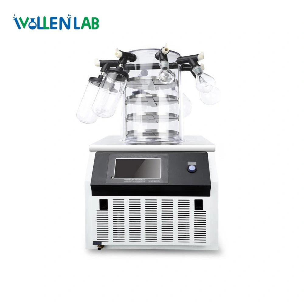 Tabletop Mini Laboratory Use Multi Manifolds Vacuum Encapsulation Drying Machine Lyophilizer Equipment