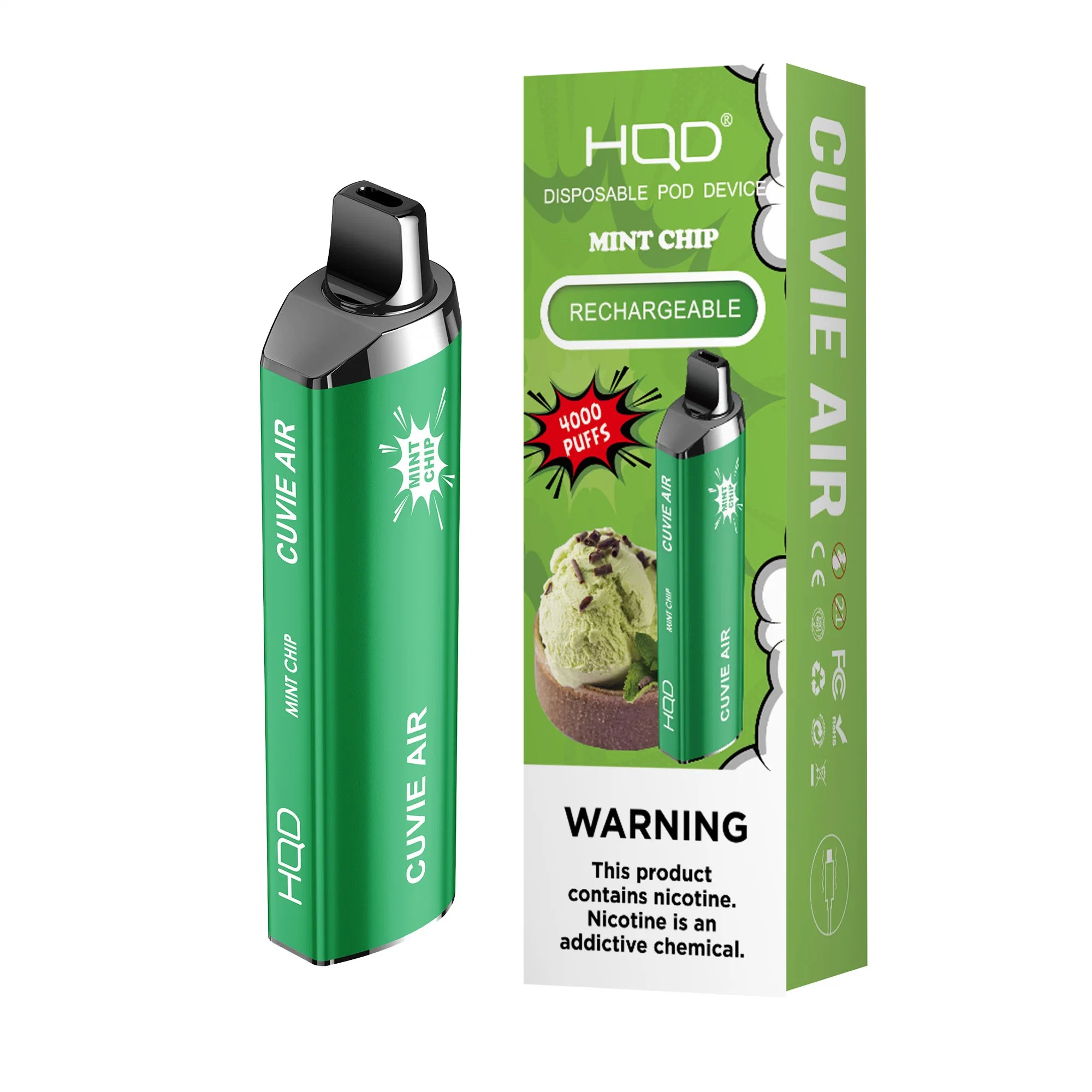 HQD Cuvie Air 4000 - 9 - 40 - 40 - 40 - sem MOQ Espanha - Top 1 Dispositivo de cobertura descartável Vapes Disposable/Chargeable Pod Device fábrica original de Shenzhen Caneta de papel de Vape descartável para atacado