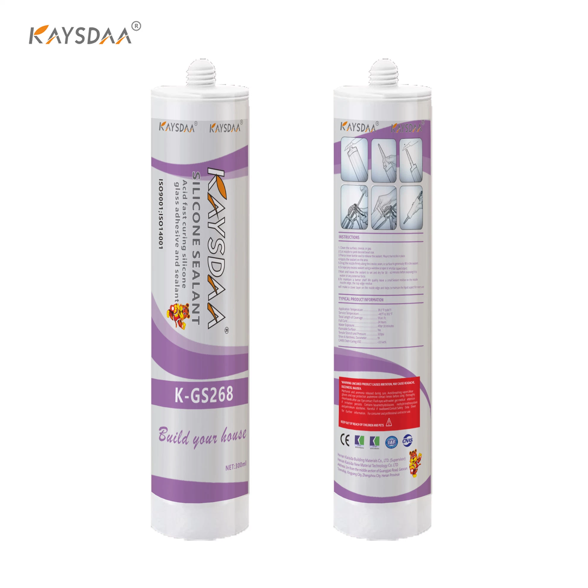 Top1 Acid Fast Curing Silicone Glass Adhesive and Sealant