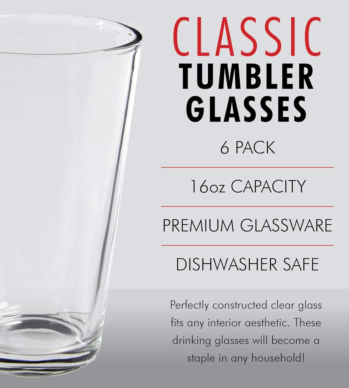 4PCS 6PCS Restaurant Hotel Drinking Crystal Tall Water Wine Juice Beer Whisky Glass Tumbler Highball Cup Mug