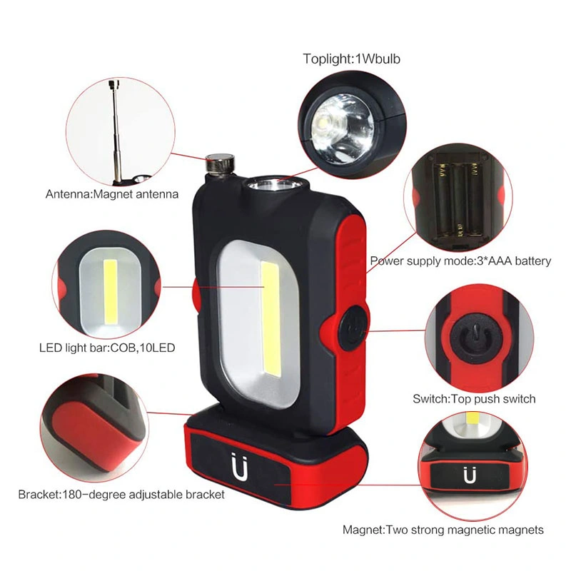 Brightenlux 200 Lumens USB Fast Charging Strong Magnet Emergency 4 Modes COB LED Working Light