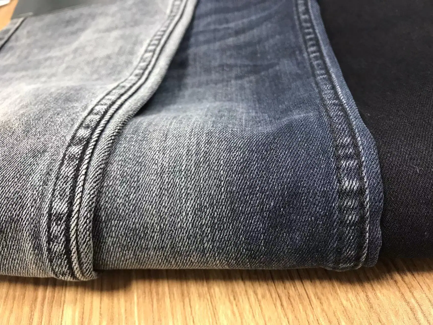 Recicle tejido denim de algodón elástico para jeans