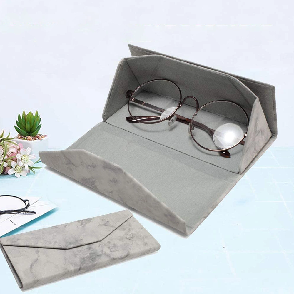 Luxury Foldable Leather Glasses Holder Eyeglasses Case Magnet Closure Sunglass Cases