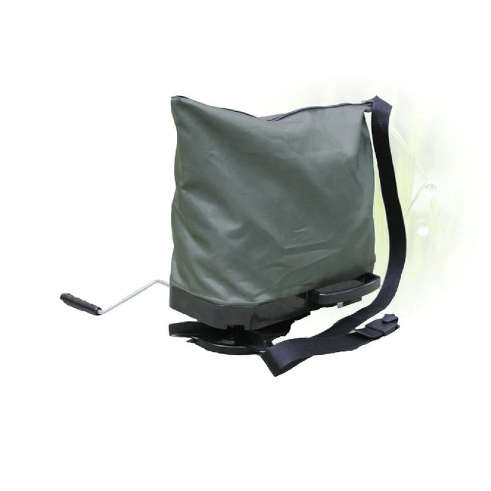16L Shoulder Nylon Lawn Garden Seed Hand Crank Bag Fertilizer Seeder Spreader