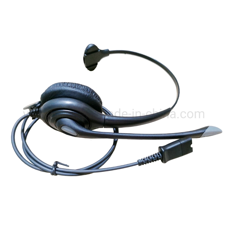 Computer Mono Wired Office Single Ear Microphone Call Center Headset Noise Cancelling with Remote