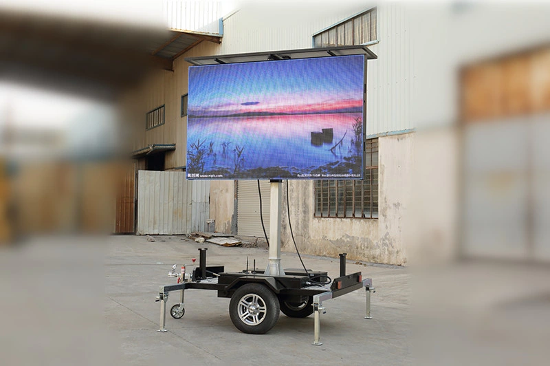 P4.81 Full Color Outdoor Advertising LED Display Trailer with Solar Panels