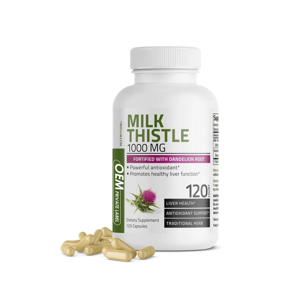 OEM High-Strength High-Quality Milk Thistle Capsule Health Care Produkt Leber Unterstützung Des Gesundheitswesens