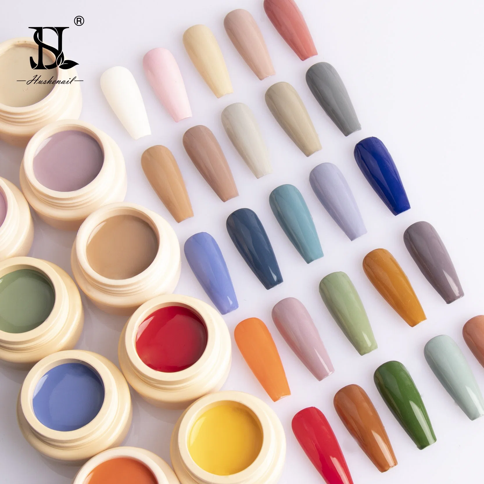 HS Nail Art Solid Pudding Jelly Gel Polish Private Label 48 Colors Solid Cream Nail Gel Polish