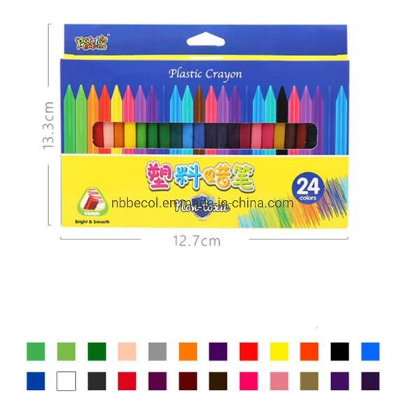 Triángulo no tóxico cera borrable Crayon 12-Color aceite Pastel