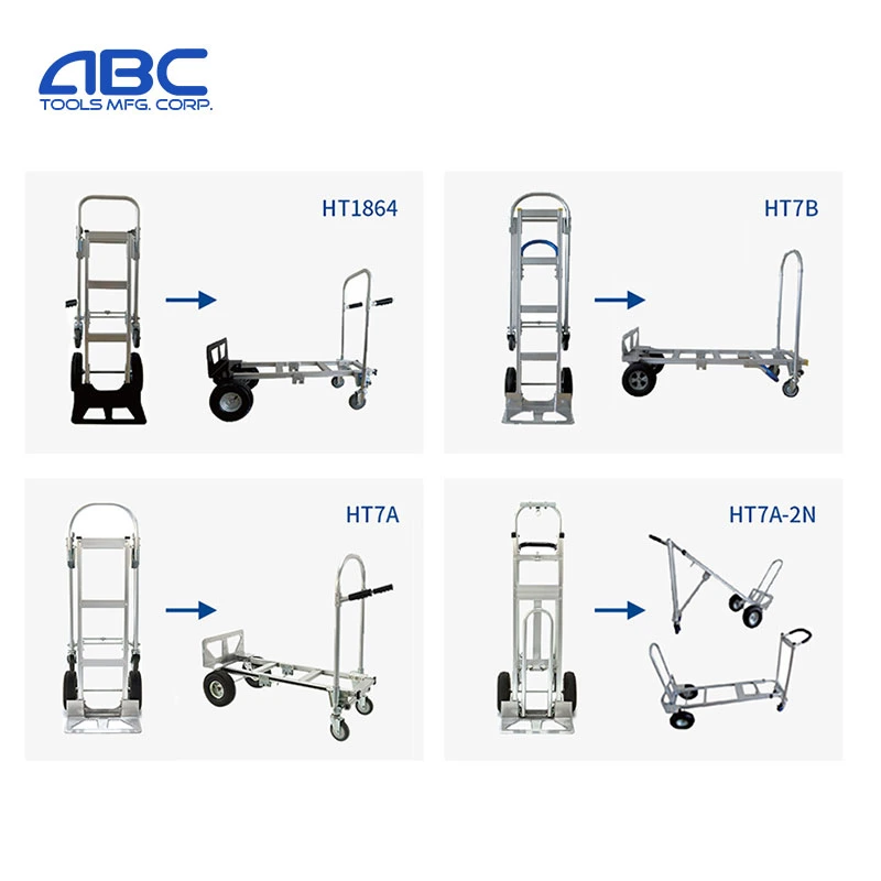 Chariot utilitaire 2 en 1 en aluminium pour chariot à main, capacité de poids de 600 lb, chariot à main convertible