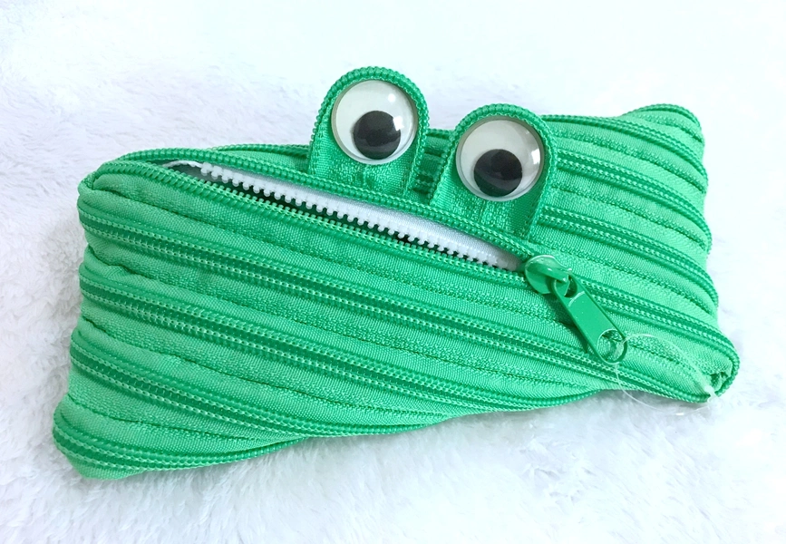 Personality Frog Style DIY Pencil Bagscartoon Zip Pencil Bags
