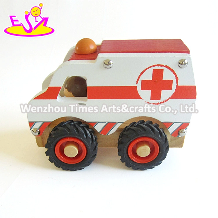 New Arrival Mini Wooden Toy Ambulance Trucks for Toddlers W04A364