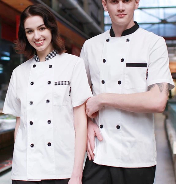 Work Uniform Short Sleeved Coat Hotel Restaurant Chef Uniform Kitchen Chef