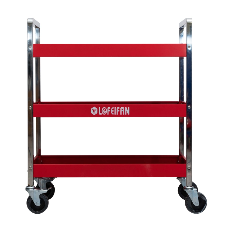 Three Tiers Heavy Duty Tool Rack Hardware Shelf Tool Trolley Mobile Cart