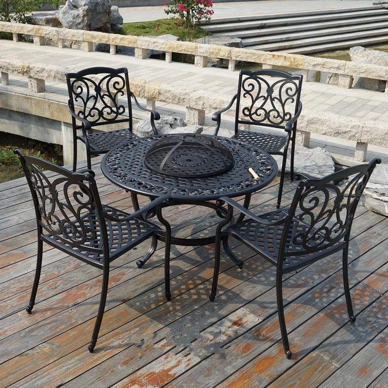 New Design Durable Cast Aluminium Outdoor Patio Furniture with BBQ Grill