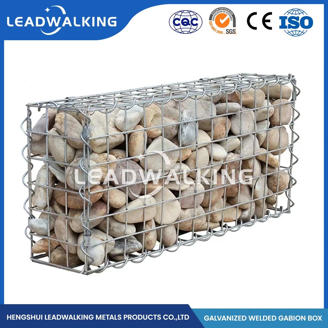 Leadwalking 100x120mm galvanizado de malla hexagonal malla soldada de fábrica de malla de alambre galvanizado Gabion Anti-Rust Cestas China cuadros Gabion soldada de acero galvanizado