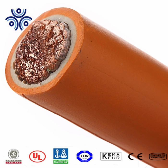 Cable eléctrico de baja tensión de 50mm2 de 70mm2/caucho EPDM/aislamiento de PVC flexible Cable de soldadura de cobre