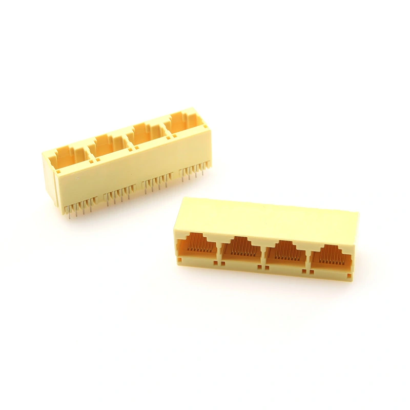 De entrada superior Multi-Ports Conector RJ45 Los puertos de 1X4