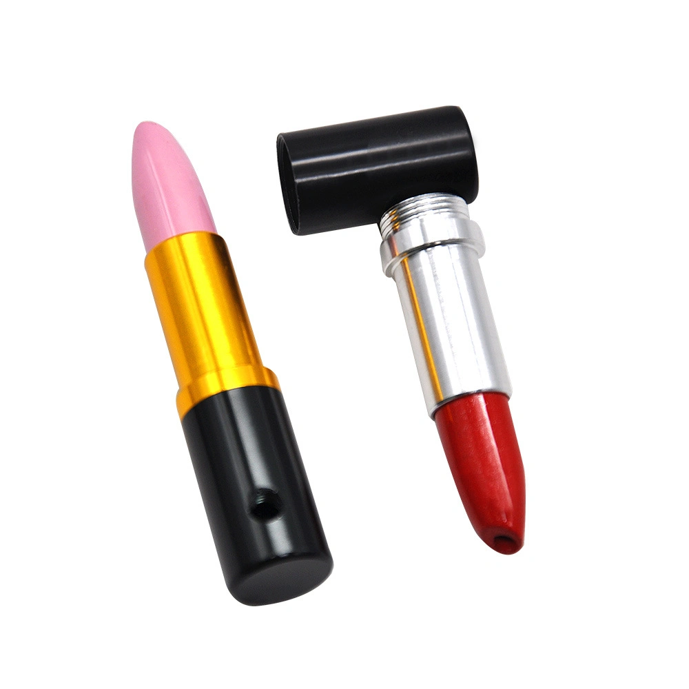 Métal en plastique rouge à lèvres Design en forme de tuyau de fumer