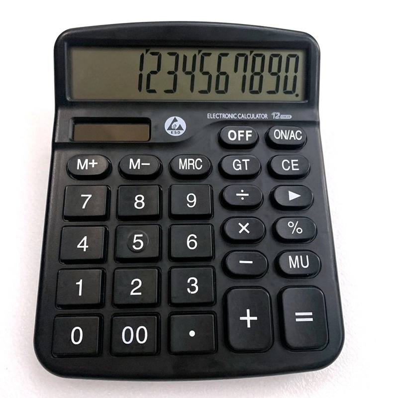 Solar Power Office Supply Scientific ESD Calculator 12 Digits Anti-Static Calculator