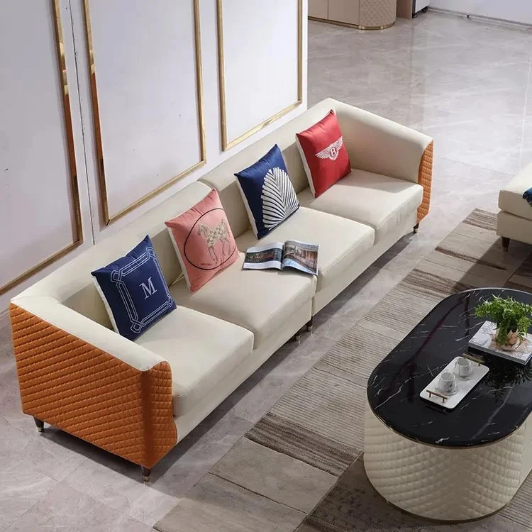 Modular Luxury Leather Sofa Set Living Room Furniture Modern