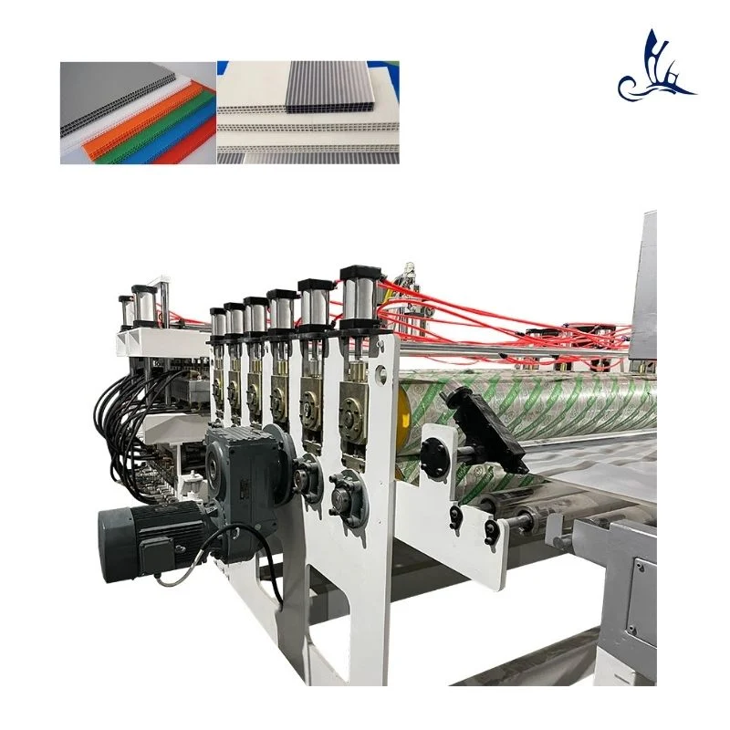 Fully Automatic PP Corrugated Sheet PP Grid PP PC Hollow Plate Fluted Board Extrusion Line Making Machine