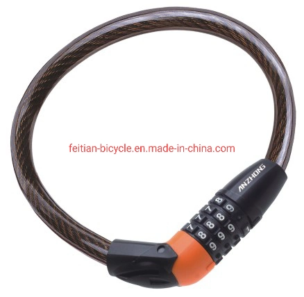 El bloqueo de cable de acero espiral antirrobo para bicicleta