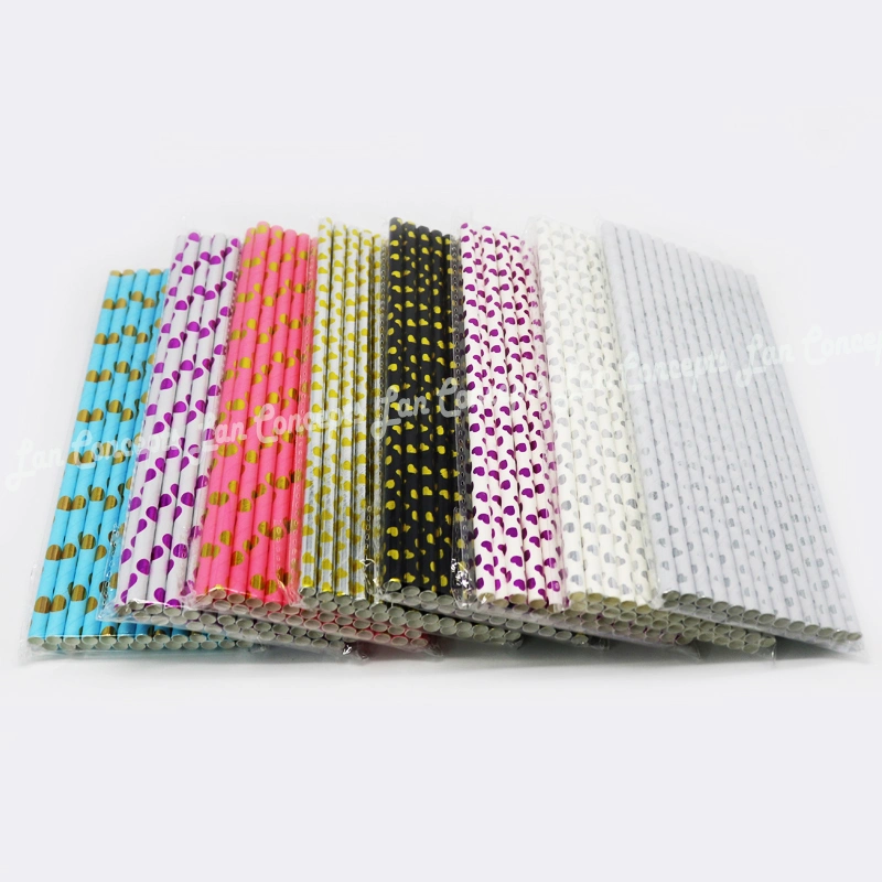 Individual Package Paper Drinking Straws Biodegradable Disposable Wedding Party Straw 6X197mm