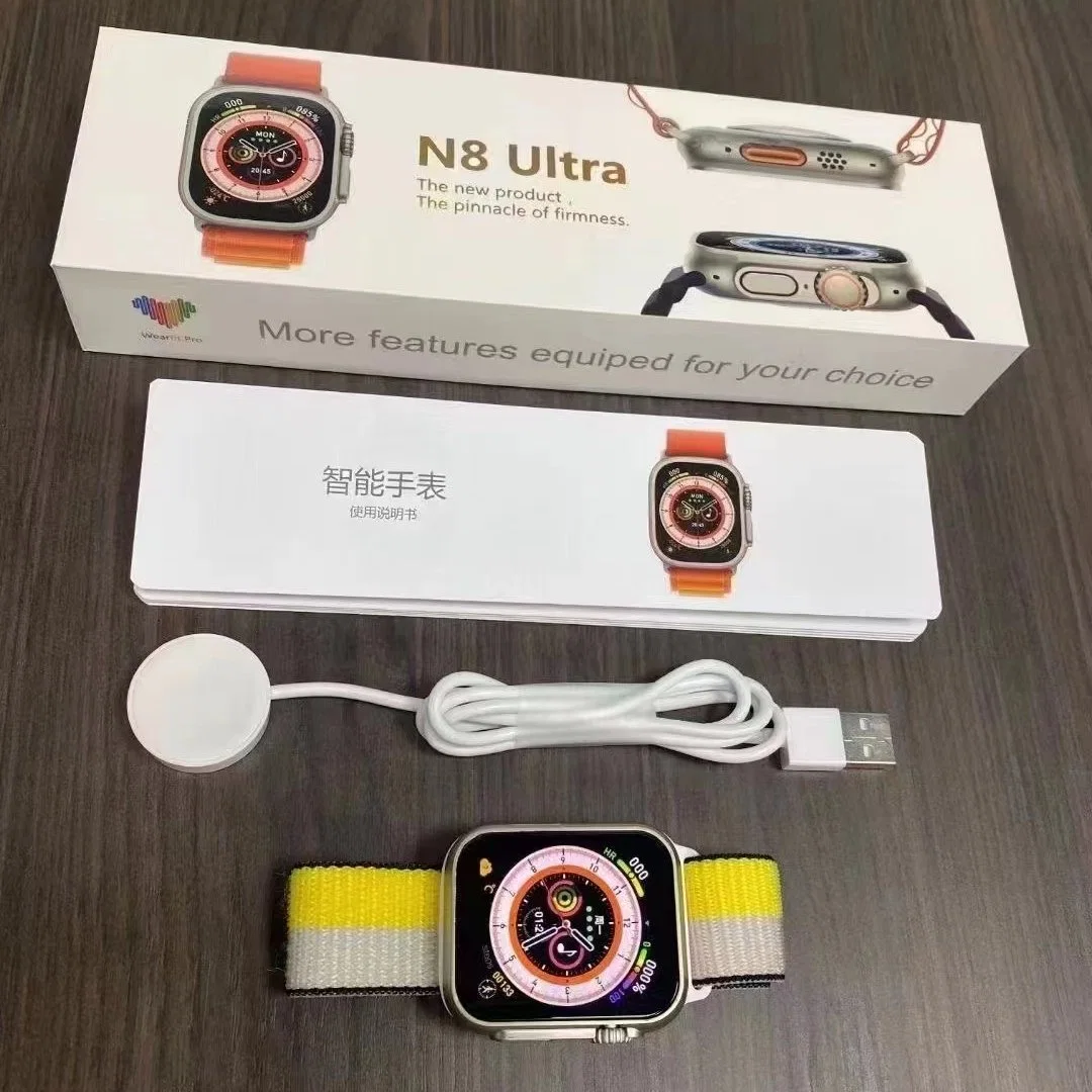 El nuevo N8 Ultra 2.02 pulgadas Reloj inteligente cargador inalámbrico Reloj inteligente puede responder y hacer llamadas, recibir SMS, el podómetro, GPS y otras funciones.