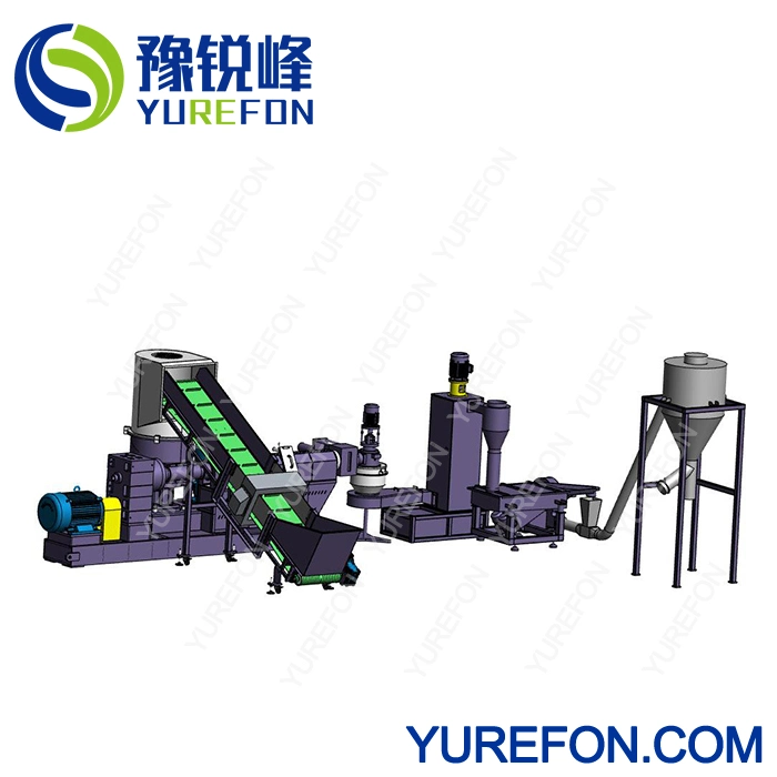 Water Ring Die Face Cutting Plastic PP Woven Bag Scraps Flakes Granules Pellets Recycling Extruder Making Machines