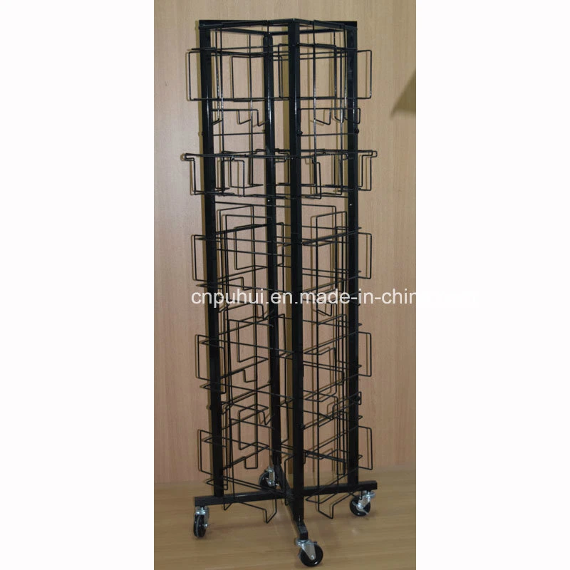 Floor Stand Steel Wire Pocket Metal Spinning Calendar Rack Display (PHY268)