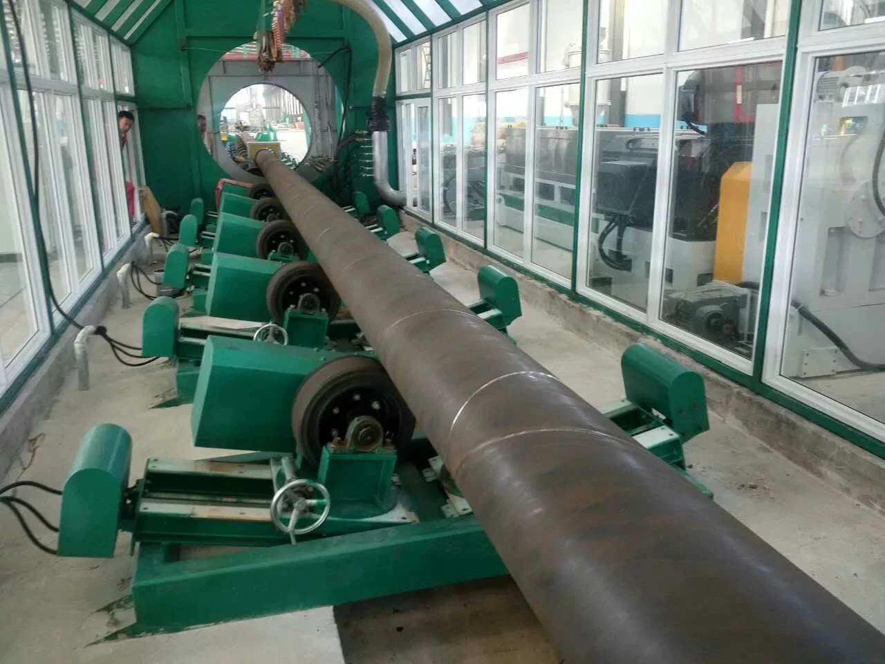 Shot Blasting Rust Removal Epoxy Powder Coating Steel Pipe Anticorrosion Production Line