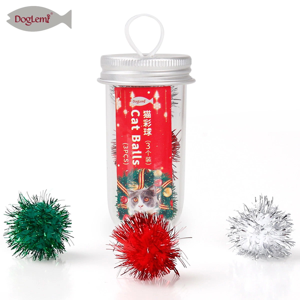 Christmas Ball Cat Toy (3 sets)