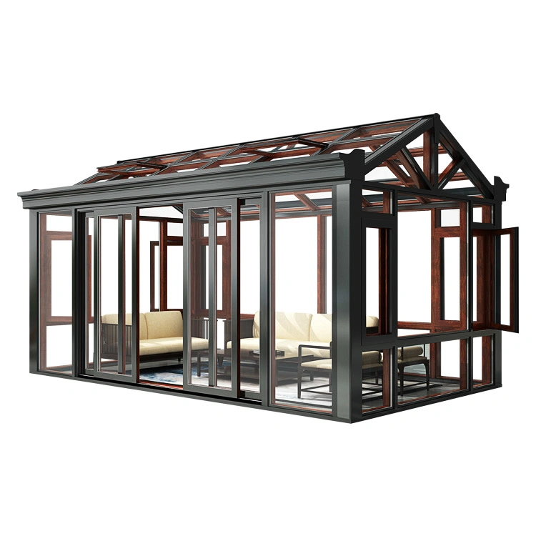 Rain/Sun Proof Aluminum Sun Room Glass House for Exterior Garden Winter Garden with Tinted/Clear Double Glazing