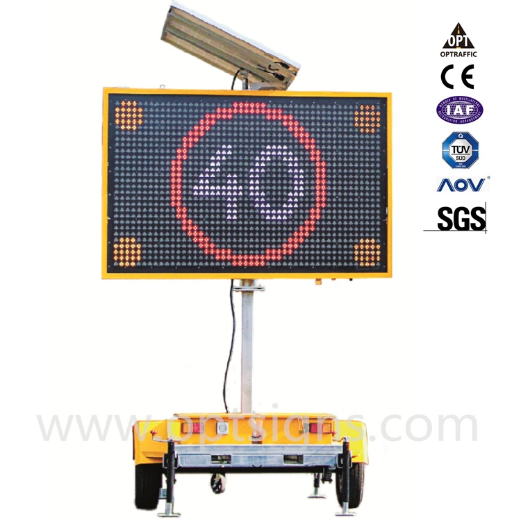 Solo y Multi Matrix Display LED de color ámbar Solar portátil Trailer-Mounted tableros de mensaje variable