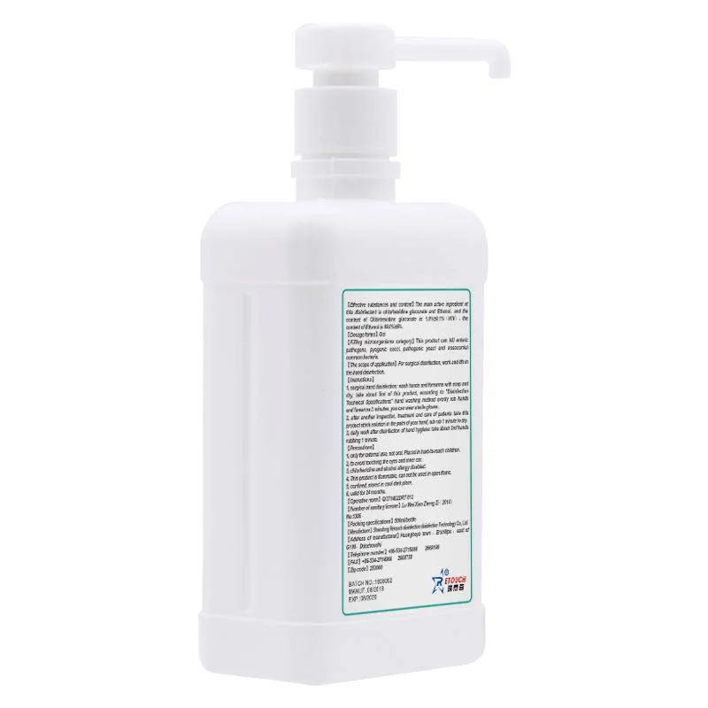 75 % d'alcool et de gluconate de chlorhexidine Solution antiseptique utilisez main chirurgicales à la désinfection