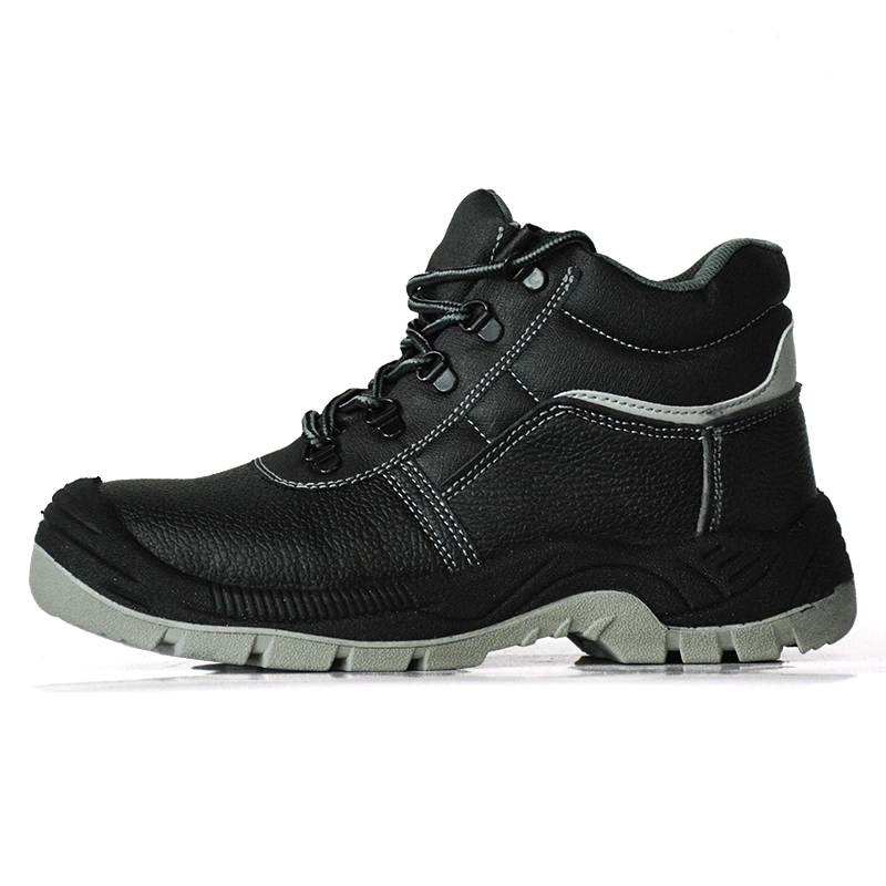 Industry Widely Used PU Injection Black Steel Toe Mining Safety Shoes