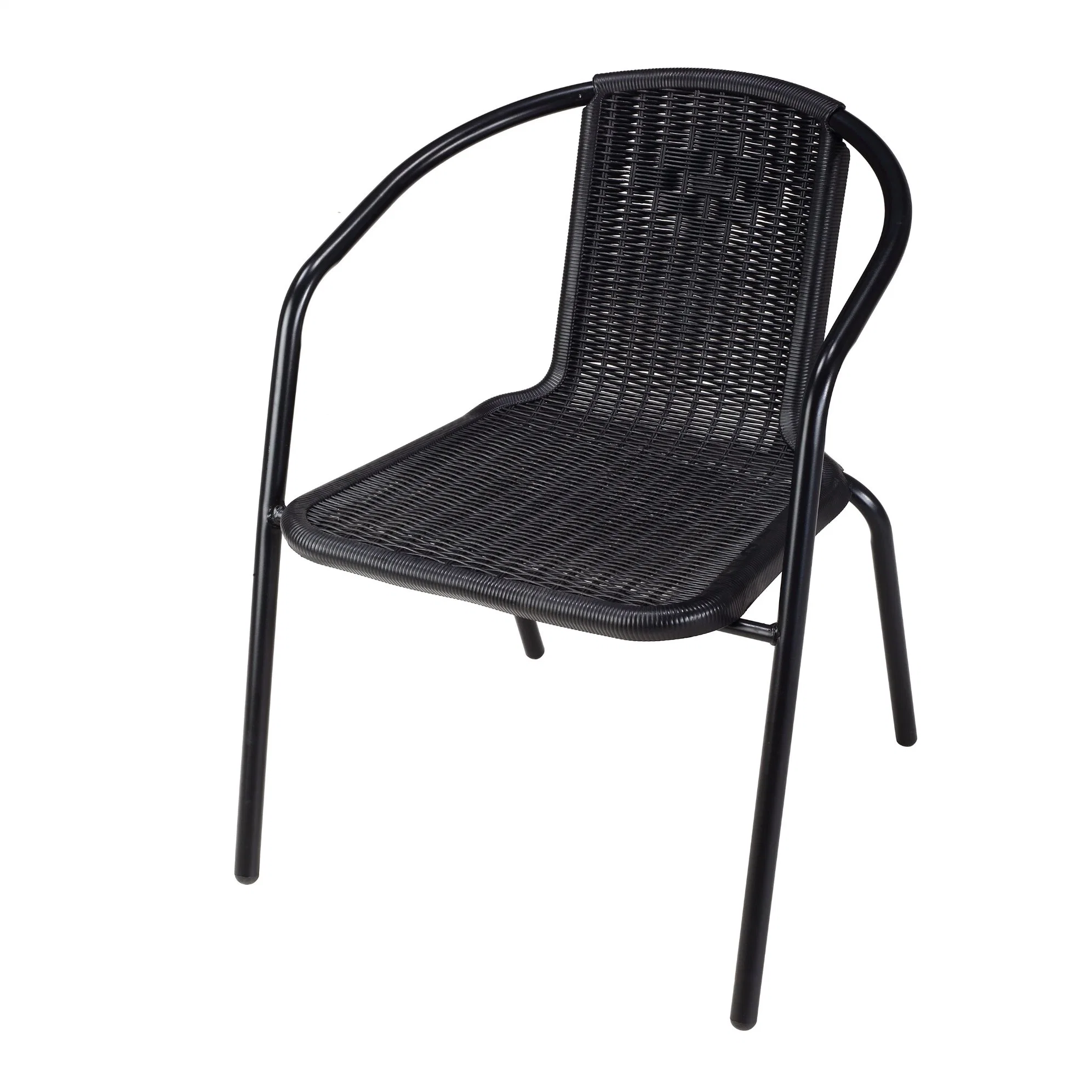 Hot Sale Modern Stackable Living Room Furniture Rattan-Look Plastic Injection Bistro Chair