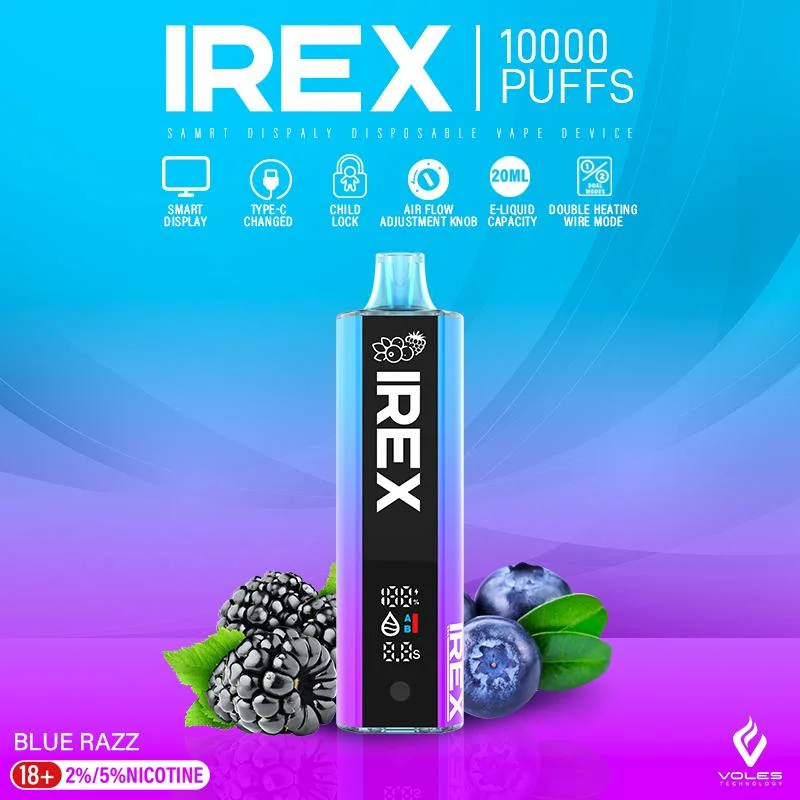 12 Fruits Flavour Irex 10000 Puffs Mesh Coil Rechargeable Ecig Pod Desechable Wape 20ml E-Iiquid Vape Bar Vaper Disposable/Chargeable 2% 5% Nic