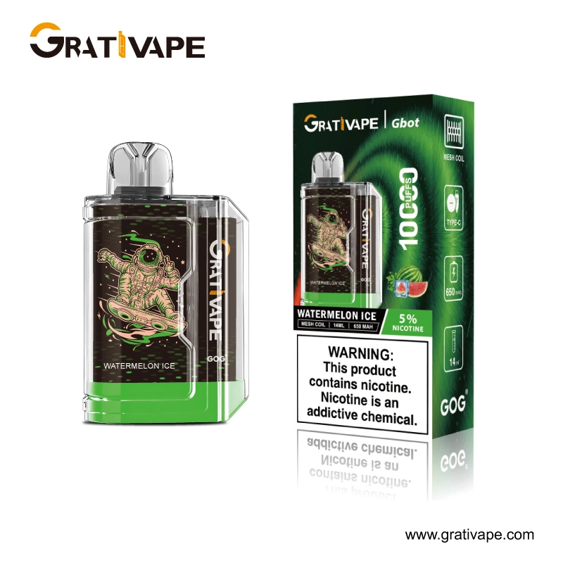 Factory Wholesale/Supplier High Tech Electronic Cigarette OEM/ODM Grativape Gbot 14ml 10000 Puffs 5% Nicotine Lost Hottest Disposable/Chargeable Vape