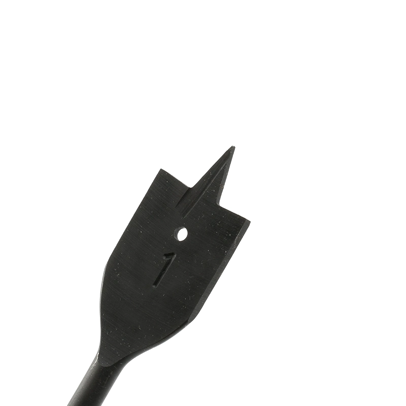 Black Oxided Quick Change Hex Shank Tri-Point Flat Wood Spade Drill Bit with Cutting Groove