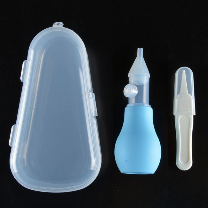 Baby Care Safety Anti-Reflux Natural Manual Plastic Silicone Baby Nose Cleaner Nasal Aspirator Set for Baby