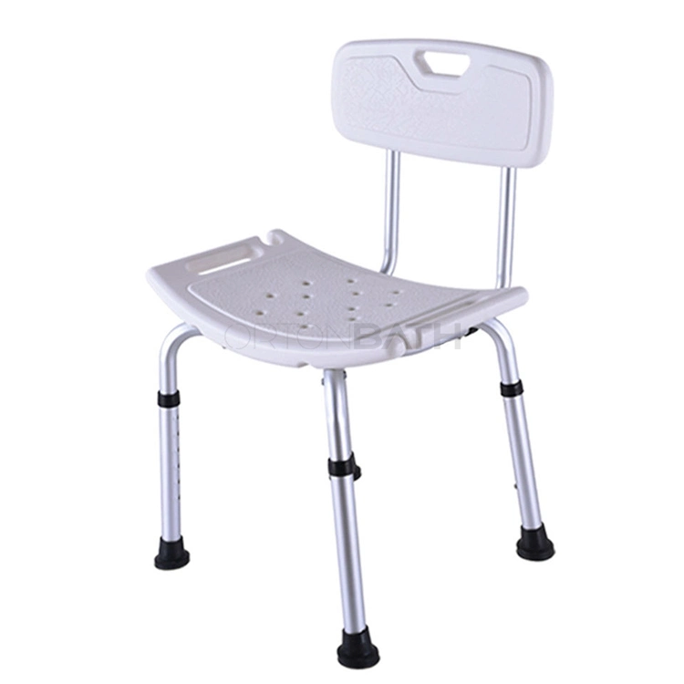 Ortonbath aluminio médico asiento ajustable silla de ducha Banco taburete de baño Asiento de ducha con soporte