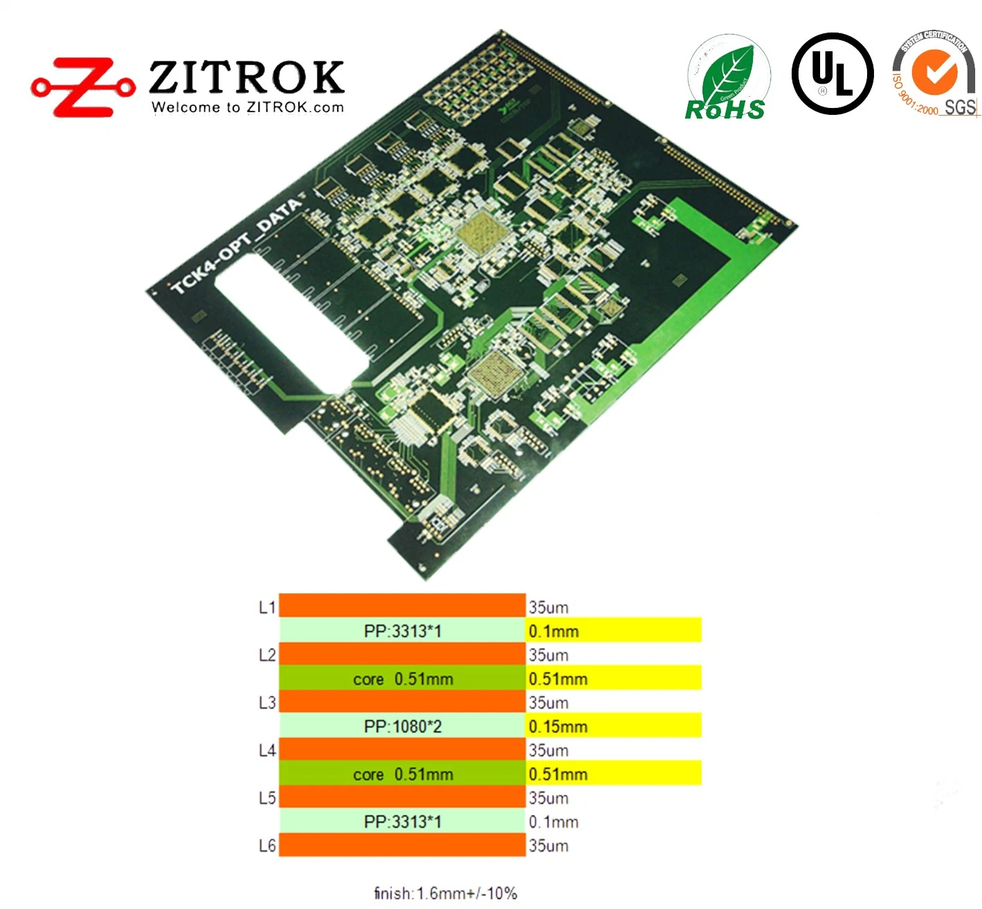 Multilayer 6 Layer Immersion Gold Printed Circuit Board, Electronics PCB Manufacturing & Assembly