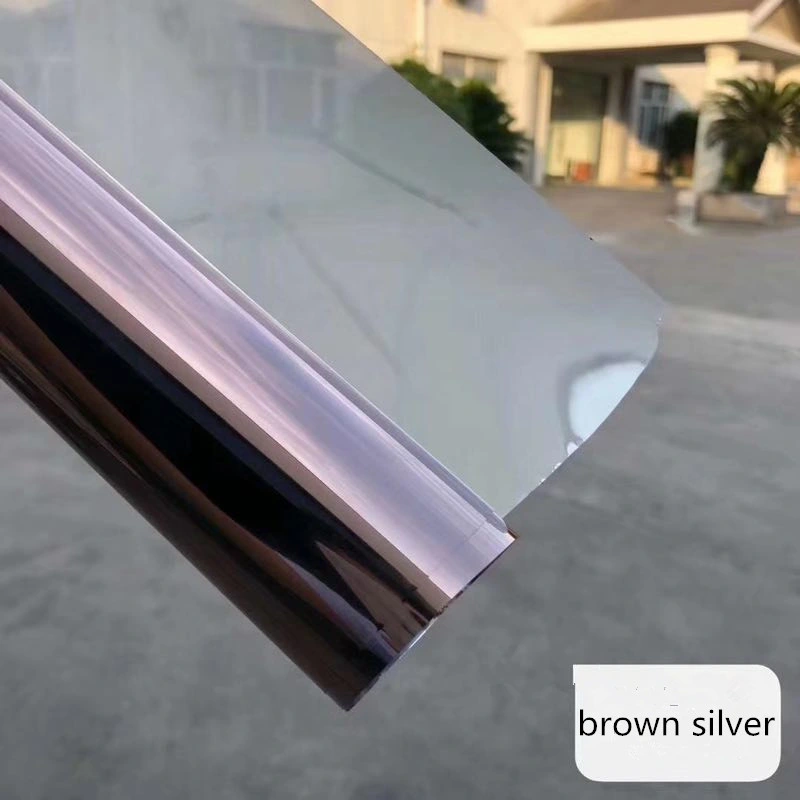 Decorative Reflective One Way Vision Brown Silver Window Film