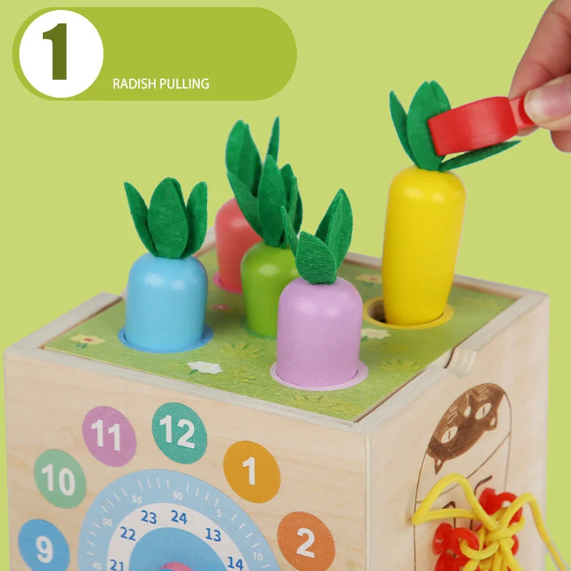 8-in-1 Develop Intelligence Wooden Educational for Toddler Montessori Toy Set