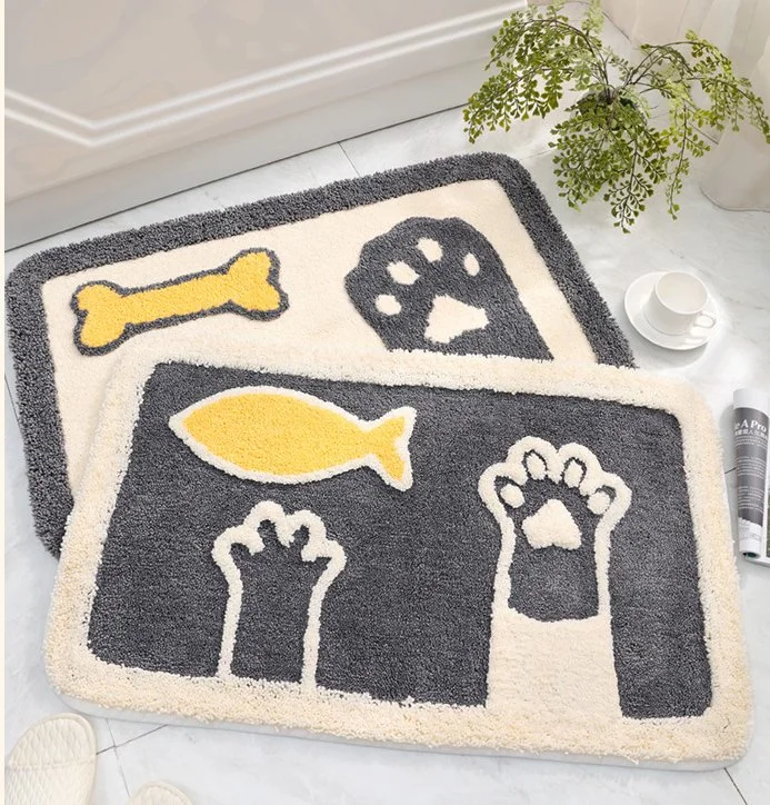 Absorbent and Soft Flocking Material Bath Mat Floor Mat